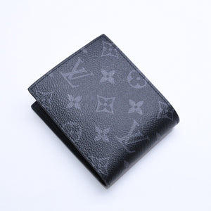 新品未使用品 LOUIS VUITTON ルイヴィトン 財布 二つ折り財布 モノグラム・エクリプス ポルトフォイユ・マルコ M62545 ブラック 中古 4a005315