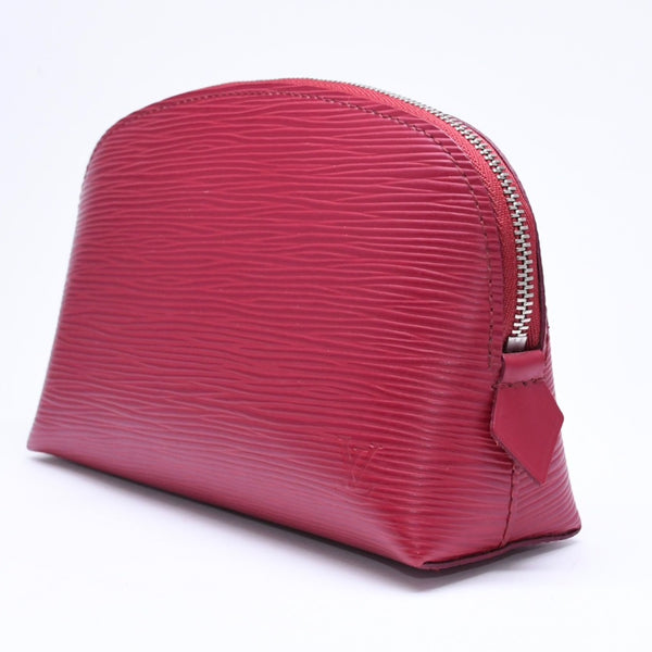 極美品 LOUIS VUITTON ルイヴィトン ポシェットコスメティック ポーチ M40641 フランス製 エピレザー フューシャ シルバー金具 中古 4a006076