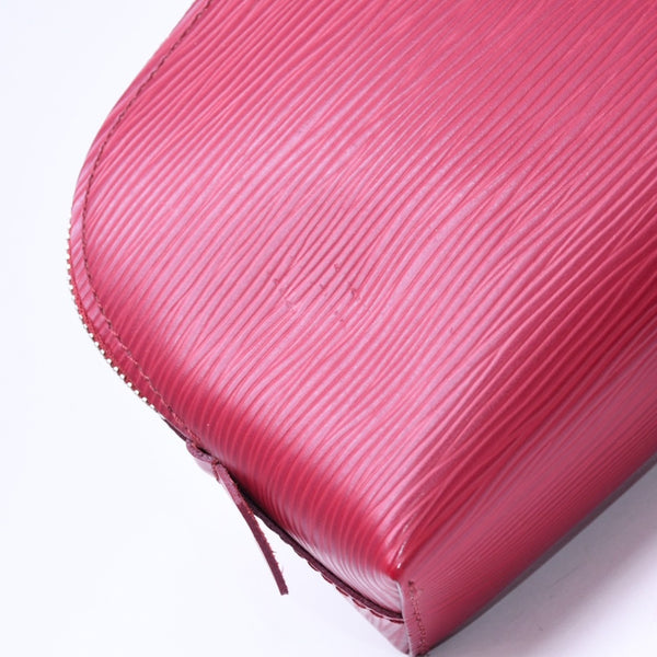 極美品 LOUIS VUITTON ルイヴィトン ポシェットコスメティック ポーチ M40641 フランス製 エピレザー フューシャ シルバー金具 中古 4a006076