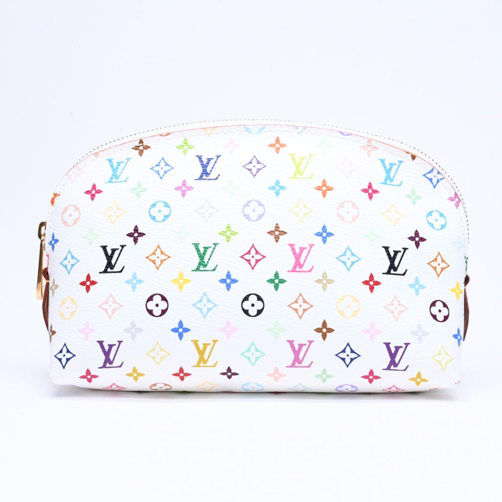 極美品 LOUIS VUITTON ルイヴィトン ポーチ マルチカラー ポシェット コスメティック 化粧ポーチ M47354 ゴールド金具 中古 4a006048