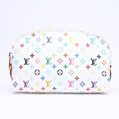 極美品 LOUIS VUITTON ルイヴィトン ポーチ マルチカラー ポシェット コスメティック 化粧ポーチ M47354 ゴールド金具 中古 4a006048