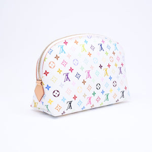 極美品 LOUIS VUITTON ルイヴィトン ポーチ マルチカラー ポシェット コスメティック 化粧ポーチ M47354 ゴールド金具 中古 4a006048