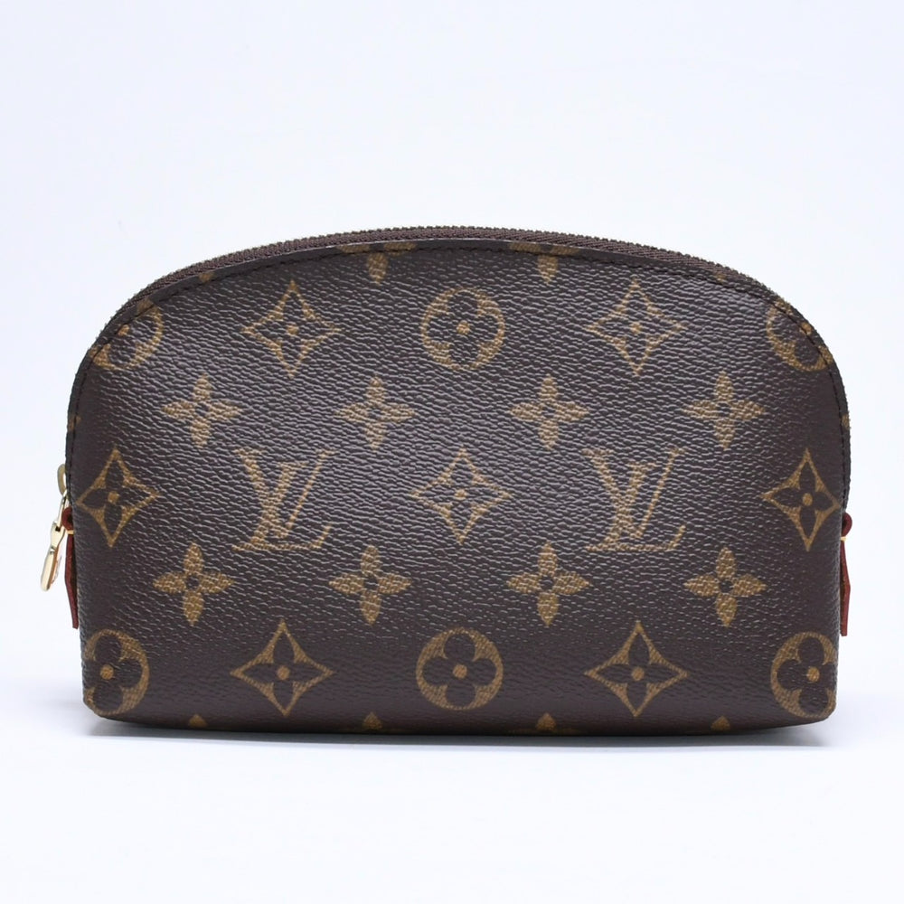新品同様 LOUIS VUITTON ルイヴィトン ポシェットコスメティックPM ポーチ M47515 モノグラム ブラウン ゴールド金具 中古 4a006098