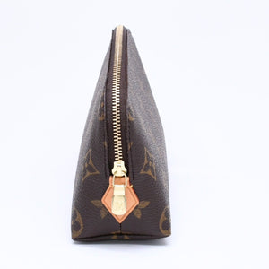 Like new LOUIS VUITTON Pochette Cosmetic PM Pouch M47515 Monogram Brown Gold hardware Used 4a006098