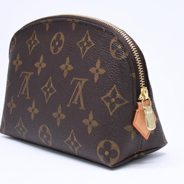 Like new LOUIS VUITTON Pochette Cosmetic PM Pouch M47515 Monogram Brown Gold hardware Used 4a006098
