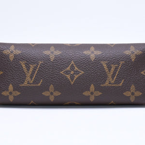Like new LOUIS VUITTON Pochette Cosmetic PM Pouch M47515 Monogram Brown Gold hardware Used 4a006098