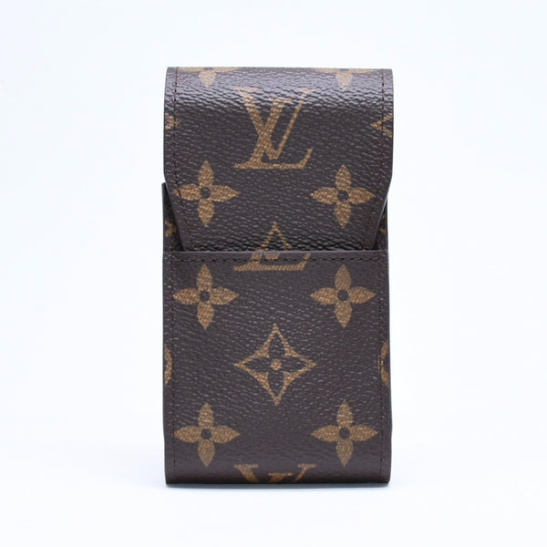 極美品 LOUIS VUITTON ルイヴィトン モノグラム エテュイ シガレットケース ブラウン M63024 タバコケース iQOSケース PVC 中古 4a006059