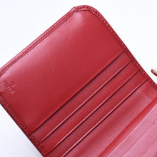 画像をギャラリービューアに読み込む, 極美品 FENDI フェンディ コンパクトウォレット 二つ折り財布 ズッカ柄 イタリア製 キャンバス レザー ブラウン レッド ゴールド金具 中古 4a006054