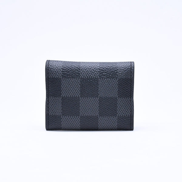 極美品 LOUIS VUITTON ルイヴィトン ブトンドゥマンシェット ソーホー カフス M62595 ダミエグラフィット レザー メタル 中古 4a006068