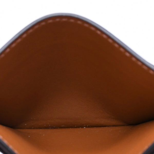 Very Good Condition CELINE Card Case Card Holder Triomphe Canvas W-SD-4202 Brown Black Used 4a006065