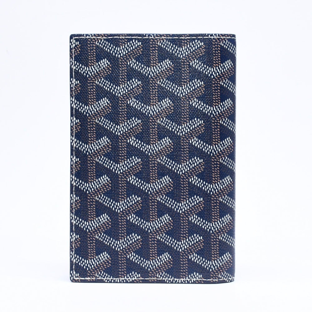 新品同様 GOYARD ゴヤール グルネル パスポートケース カードケース GRENELPMLTY12CL12X PVC レザー ネイビー 中古 4a006019
