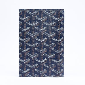 新品同様 GOYARD ゴヤール グルネル パスポートケース カードケース GRENELPMLTY12CL12X PVC レザー ネイビー 中古 4a006019