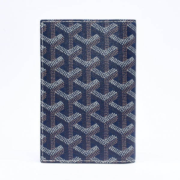新品同様 GOYARD ゴヤール グルネル パスポートケース カードケース GRENELPMLTY12CL12X PVC レザー ネイビー 中古 4a006019