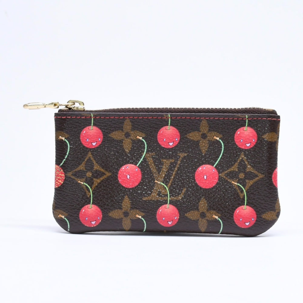 LOUIS VUITTON ルイヴィトン ポシェット クレ コインケース 小銭入れ M95042 モノグラム チェリー ブラウン 村上隆 美品 中古 4a006090