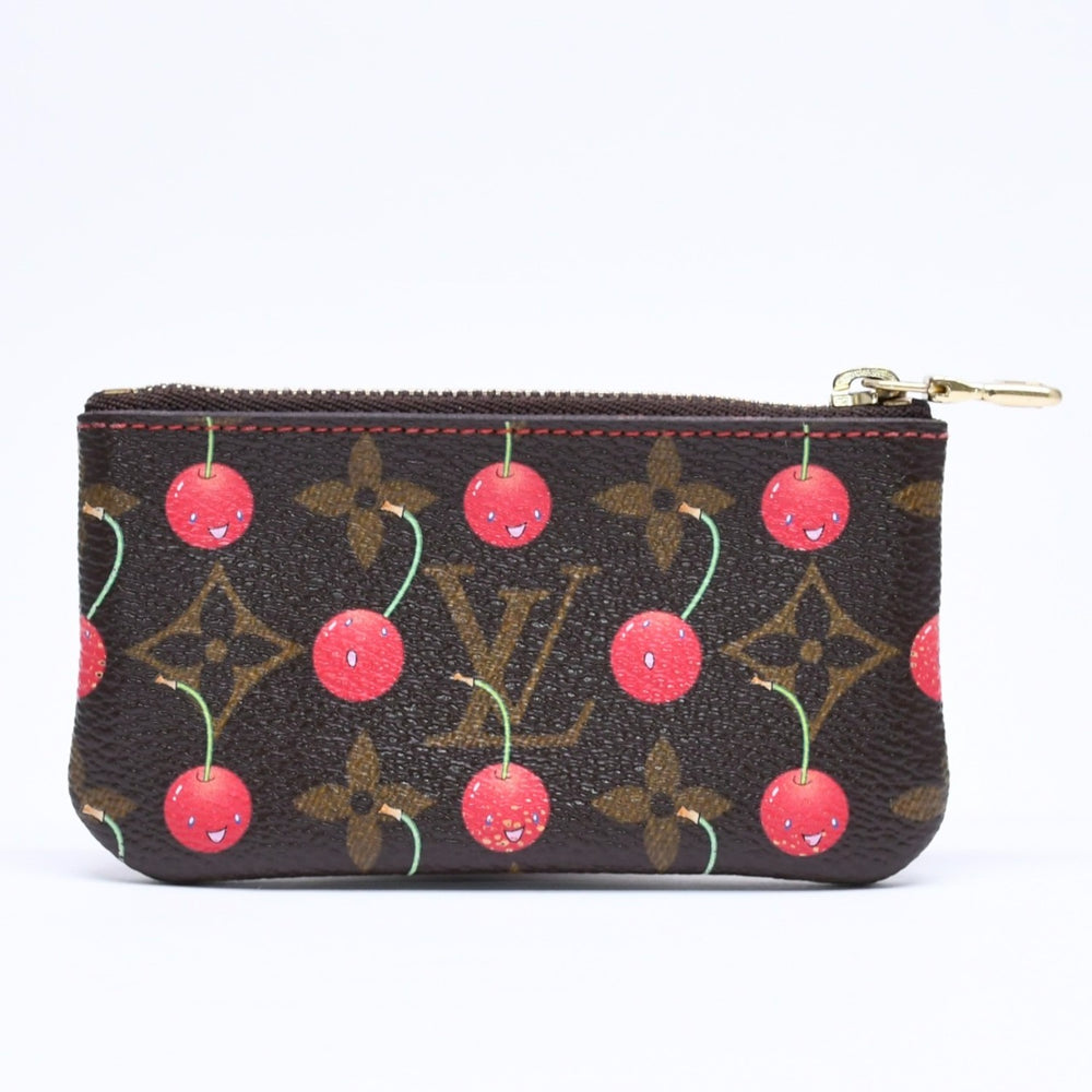 LOUIS VUITTON ルイヴィトン ポシェット クレ コインケース 小銭入れ M95042 モノグラム チェリー ブラウン 村上隆 美品 中古 4a006090