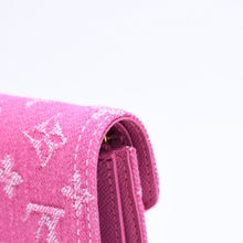 画像をギャラリービューアに読み込む, 新品同様 LOUIS VUITTON ルイヴィトン ポルトフォイユ ヴィクトリーヌ 三つ折り財布 M27707 モノグラム デニム ピンク 中古 4a006107