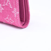 画像をギャラリービューアに読み込む, 新品同様 LOUIS VUITTON ルイヴィトン ポルトフォイユ ヴィクトリーヌ 三つ折り財布 M27707 モノグラム デニム ピンク 中古 4a006107