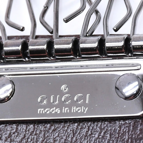 極美品 GUCCI グッチ キーケース 小物 イタリア製 GGキャンバス レザー ベージュ ブラウン シルバー金具 中古 4a006070
