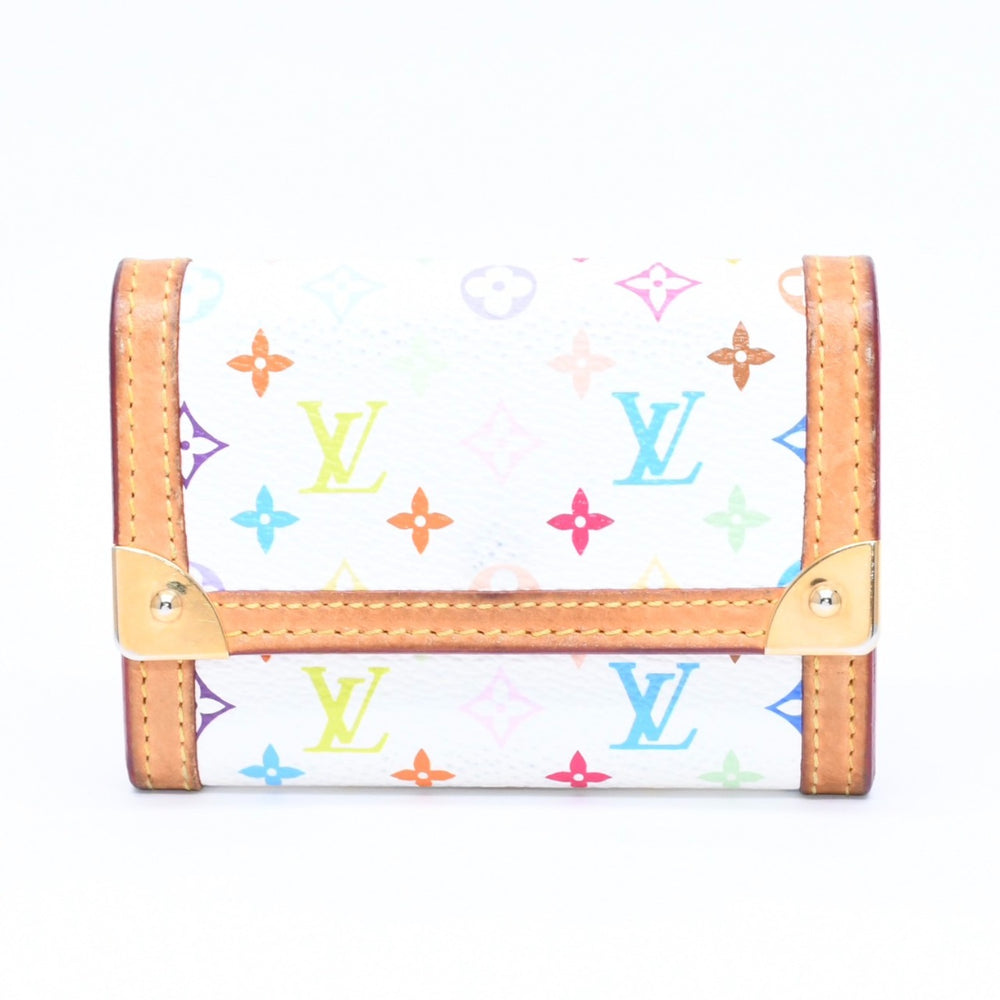 LOUIS VUITTON ルイヴィトン ポルトモネ プラ コインケース 小銭入れ M92657 モノグラム マルチカラー ホワイト 村上隆 美品 中古 4a006047