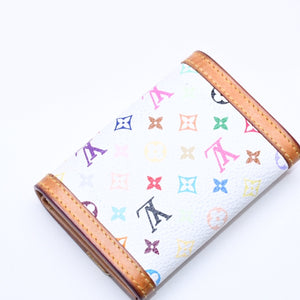 LOUIS VUITTON ルイヴィトン ポルトモネ プラ コインケース 小銭入れ M92657 モノグラム マルチカラー ホワイト 村上隆 美品 中古 4a006047