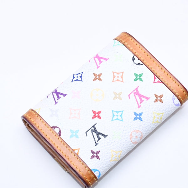 LOUIS VUITTON ルイヴィトン ポルトモネ プラ コインケース 小銭入れ M92657 モノグラム マルチカラー ホワイト 村上隆 美品 中古 4a006047