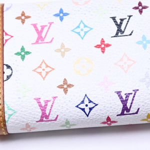 LOUIS VUITTON ルイヴィトン ポルトモネ プラ コインケース 小銭入れ M92657 モノグラム マルチカラー ホワイト 村上隆 美品 中古 4a006047