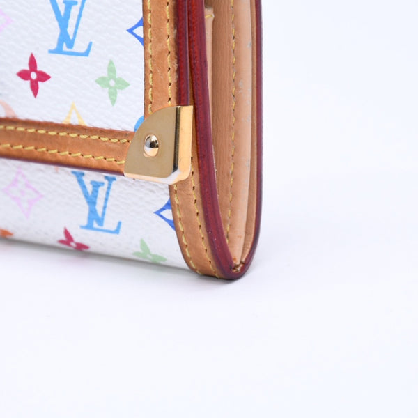LOUIS VUITTON ルイヴィトン ポルトモネ プラ コインケース 小銭入れ M92657 モノグラム マルチカラー ホワイト 村上隆 美品 中古 4a006047