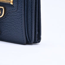 画像をギャラリービューアに読み込む, 極美品 BALENCIAGA バレンシアガ コンパクトウォレット ウォレット 財布 470059 ネイビー ゴールド金具 三つ折り財布 中古 4a006077