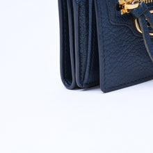 画像をギャラリービューアに読み込む, 極美品 BALENCIAGA バレンシアガ コンパクトウォレット ウォレット 財布 470059 ネイビー ゴールド金具 三つ折り財布 中古 4a006077