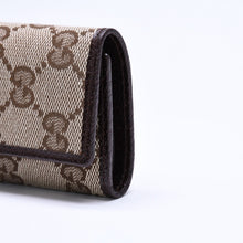 画像をギャラリービューアに読み込む, 極美品 GUCCI グッチ キーケース 小物 イタリア製 GGキャンバス レザー ベージュ ブラウン シルバー金具 中古 4a006070