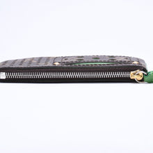 Load the image into the gallery viewer. 極美品 LOUIS VUITTON ルイヴィトン ペルフォ ポシェットクレ コインケース M95186 モノグラムペルフォ ブラウン グリーン 中古 4a006060