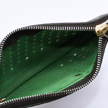 Load the image into the gallery viewer. 極美品 LOUIS VUITTON ルイヴィトン ペルフォ ポシェットクレ コインケース M95186 モノグラムペルフォ ブラウン グリーン 中古 4a006060