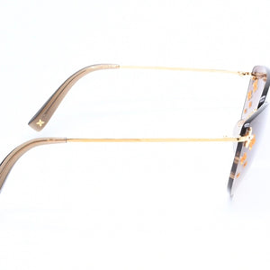 LOUIS VUITTON ルイヴィトン デスマヨ キャットアイ リムレスサングラス Z0051U サイズ60□15 135 ブラウン モノグラムフラワー ゴールド金具 美品 中古 4a006185