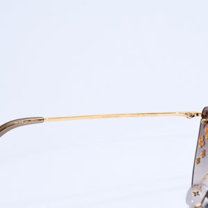 LOUIS VUITTON ルイヴィトン デスマヨ キャットアイ リムレスサングラス Z0051U サイズ60□15 135 ブラウン モノグラムフラワー ゴールド金具 美品 中古 4a006185