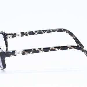 極美品 CHANEL シャネル 伊達メガネ アイウェア 3224-A c.1284 サイズ53□16 135 ココマーク フェイクパール ラメ マーブル 中古 4a006167