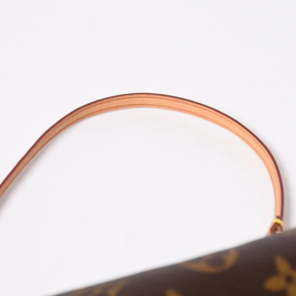 極美品 LOUIS VUITTON ルイヴィトン パピヨンポーチ モノグラム アクセサリーポーチ ブラウン ゴールド金具 中古 4a006083