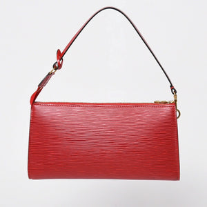 新品同様品 LOUIS VUITTON ルイヴィトン ポシェットアクセソワール エピレザー M52947 カスティリアンレッド ゴールド金具 中古 4a006088