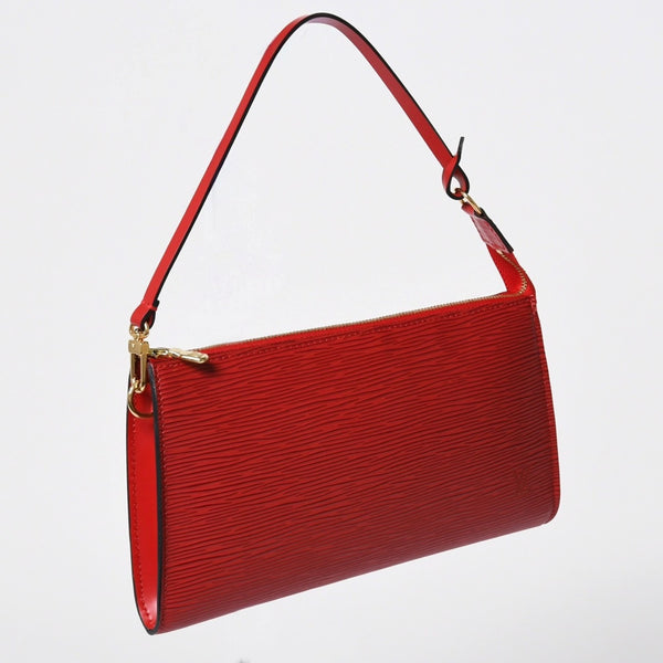 新品同様品 LOUIS VUITTON ルイヴィトン ポシェットアクセソワール エピレザー M52947 カスティリアンレッド ゴールド金具 中古 4a006088