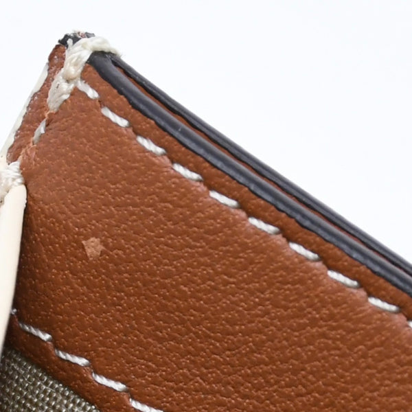 極美品 CELINE セリーヌ カードケース カードホルダー トリオンフキャンバス F-FG-1233 ブラウン ホワイト 中古 4a006066
