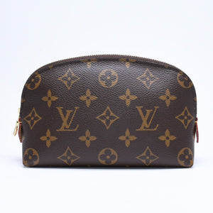極美品 LOUIS VUITTON ルイヴィトン ポシェットコスメティックPM ポーチ M47515 モノグラム ブラウン ゴールド金具 中古 4a006089