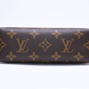 極美品 LOUIS VUITTON ルイヴィトン ポシェットコスメティックPM ポーチ M47515 モノグラム ブラウン ゴールド金具 中古 4a006089