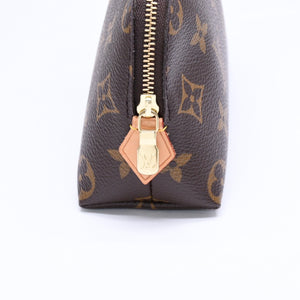 極美品 LOUIS VUITTON ルイヴィトン ポシェットコスメティックPM ポーチ M47515 モノグラム ブラウン ゴールド金具 中古 4a006089