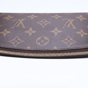 Very Good Condition LOUIS VUITTON Pochette Cosmetic PM Pouch M47515 Monogram Brown Gold Hardware Used 4a006099