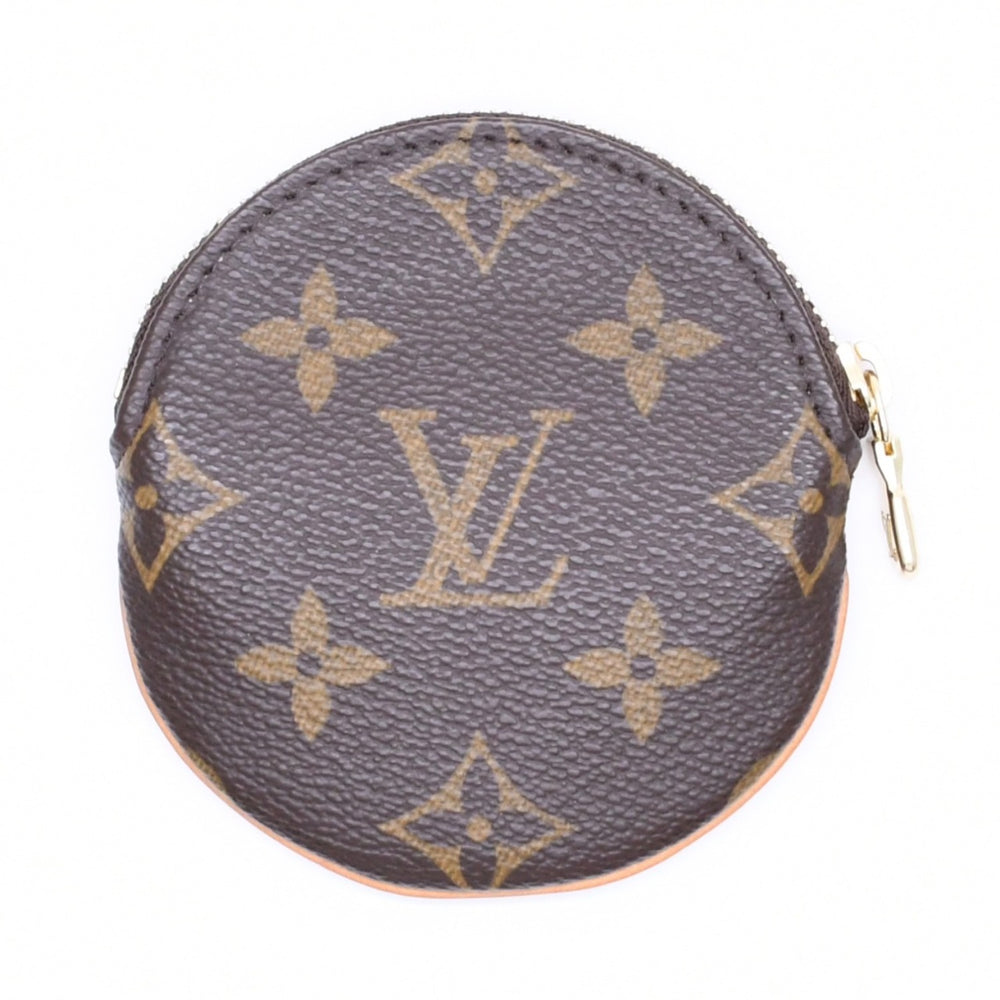 極美品 LOUIS VUITTON ルイヴィトン ポルトモネ ロン コインケース M61926 モノグラムキャンバス ブラウン 小物入れ ゴールド金具 中古 4a006082