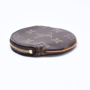 極美品 LOUIS VUITTON ルイヴィトン ポルトモネ ロン コインケース M61926 モノグラムキャンバス ブラウン 小物入れ ゴールド金具 中古 4a006082