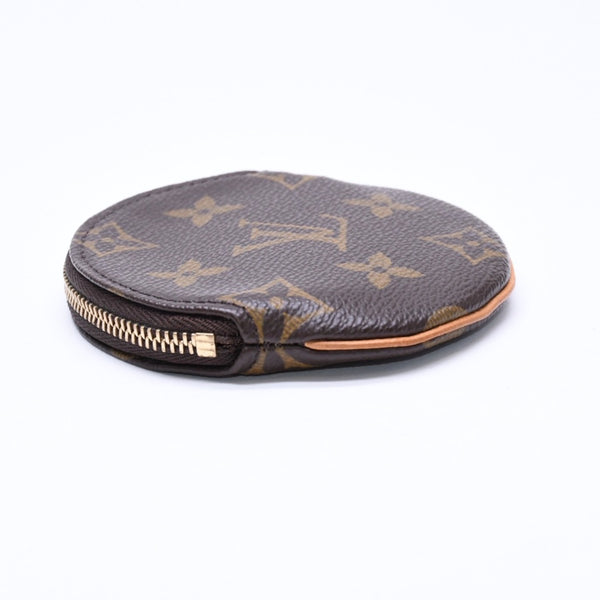 極美品 LOUIS VUITTON ルイヴィトン ポルトモネ ロン コインケース M61926 モノグラムキャンバス ブラウン 小物入れ ゴールド金具 中古 4a006082