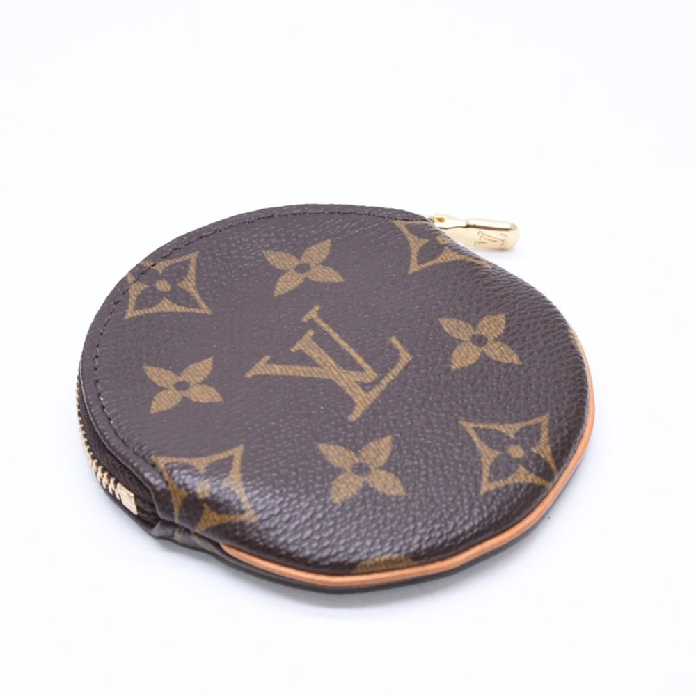 極美品 LOUIS VUITTON ルイヴィトン ポルトモネ ロン コインケース M61926 モノグラムキャンバス ブラウン 小物入れ ゴールド金具 中古 4a006082