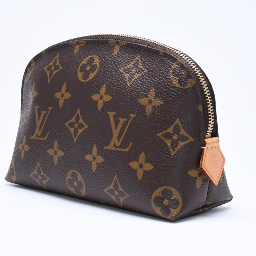 極美品 LOUIS VUITTON ルイヴィトン ポシェットコスメティックPM ポーチ M47515 モノグラム ブラウン ゴールド金具 中古 4a006089