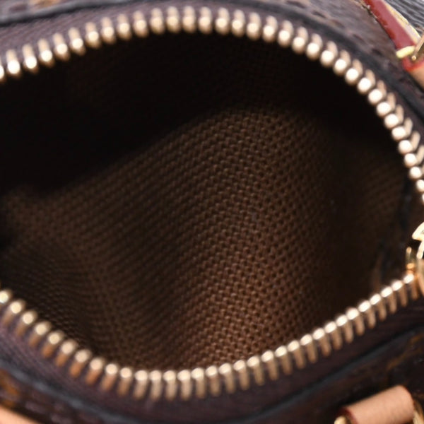 極美品 LOUIS VUITTON ルイヴィトン モノグラム ビジュー サック マイクロスピーディ チャーム M00544 ブラウン ゴールド金具 4a006049