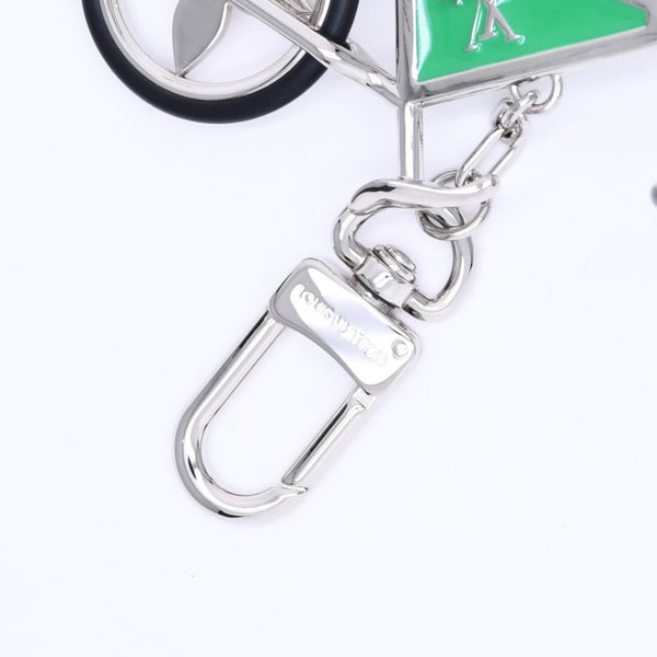 極美品 LOUIS VUITTON ルイヴィトン BIJOU DE SAC BIKE ビジューサック バイク チャーム キーホルダー M77148 シルバー グリーン 中古 4a006085